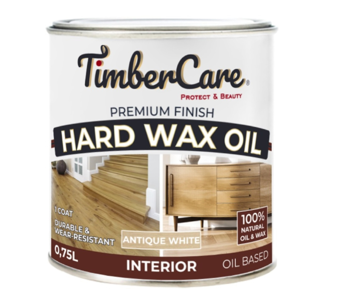 Масло защитное с твердым воском TimberCare  Hard Wax Oil / Antique White / Ант. белый